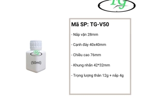 Chai Nhựa Vuông 50ml
